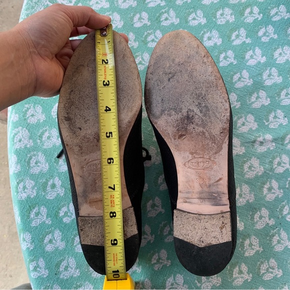 Tods Black Leather Metallic Shimmer Lace Up Oxford - Picture 13 of 13